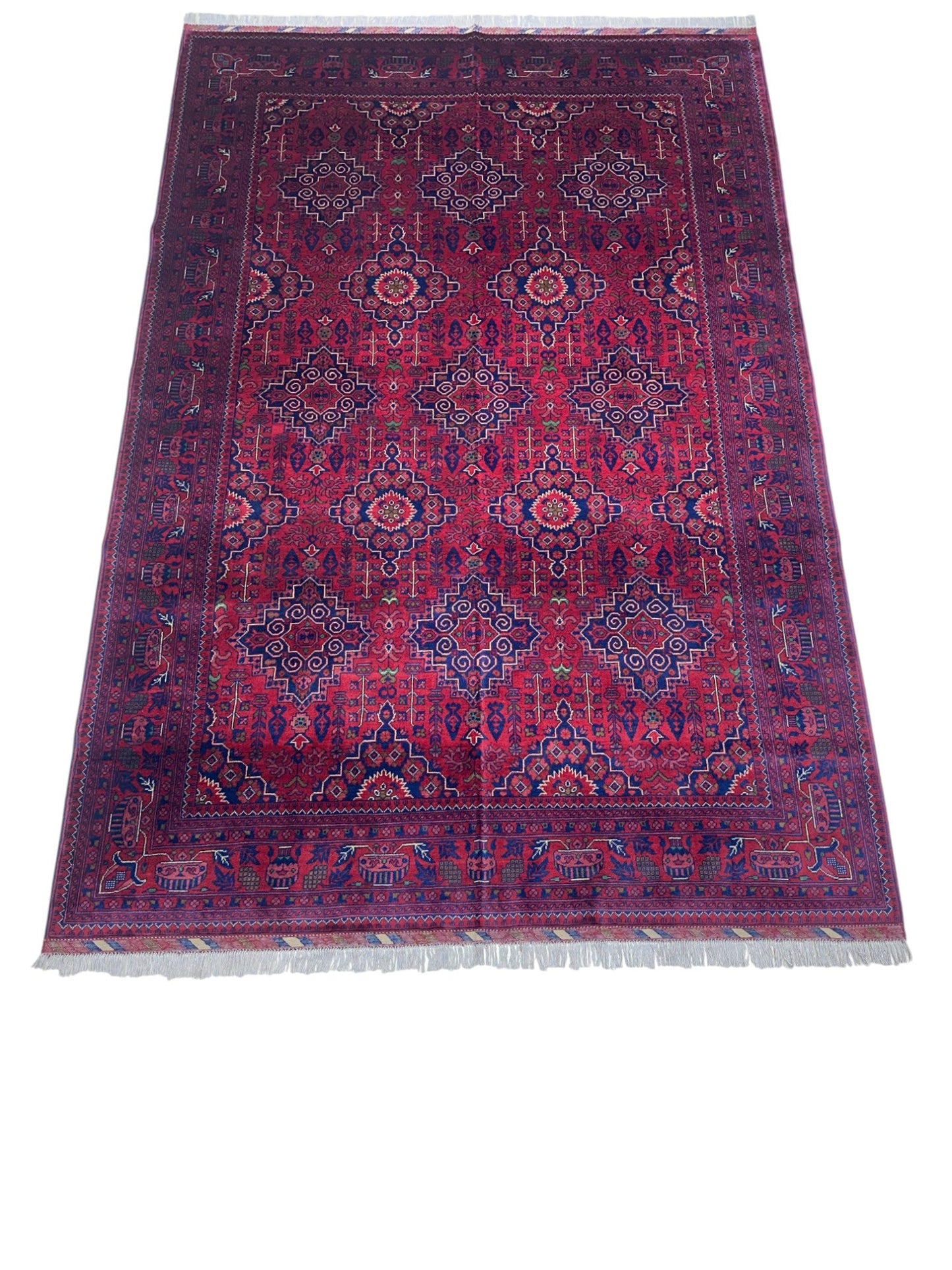 Hand-Knotted Afghani Zerkhaki Wool Rug – 6’7″  x  9’8″ - Nuvé