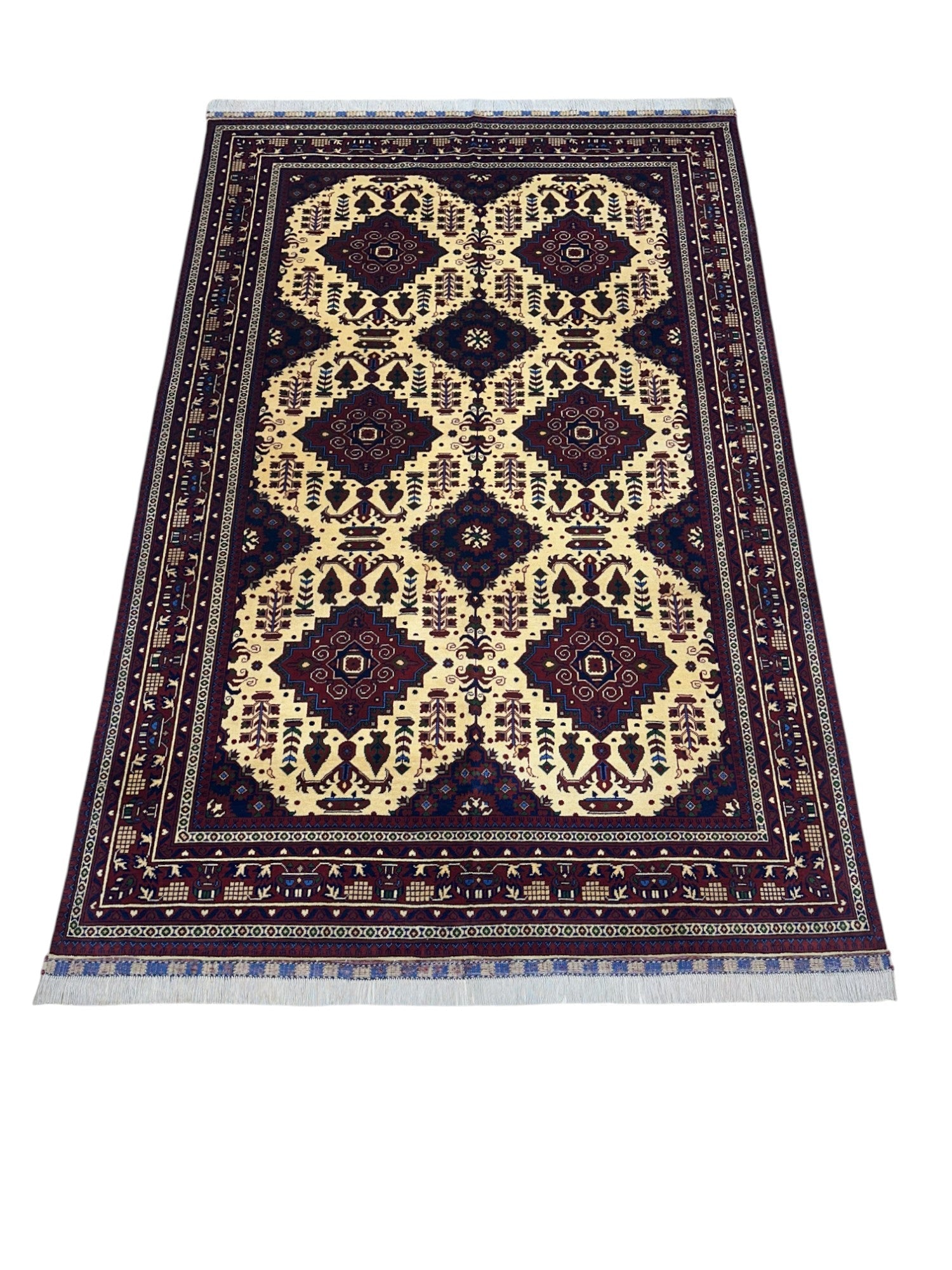 Hand-Knotted Afghani Zerkhaki Wool Rug – 6’6″  x  9’8″ - Nuvé