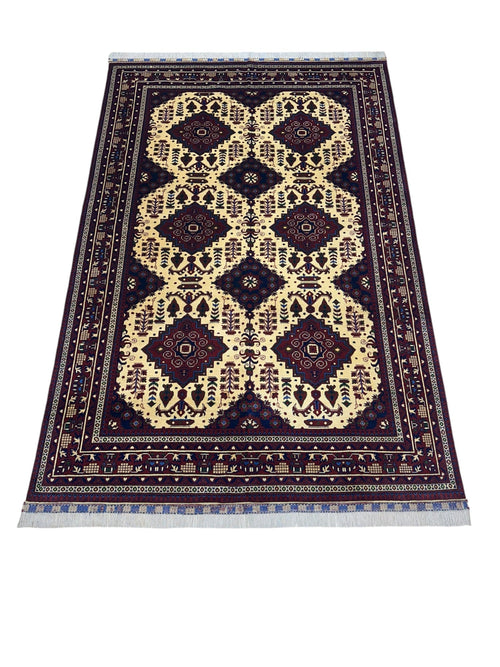 Hand-Knotted Afghani Zerkhaki Wool Rug – 6’6″  x  9’8″ - Nuvé