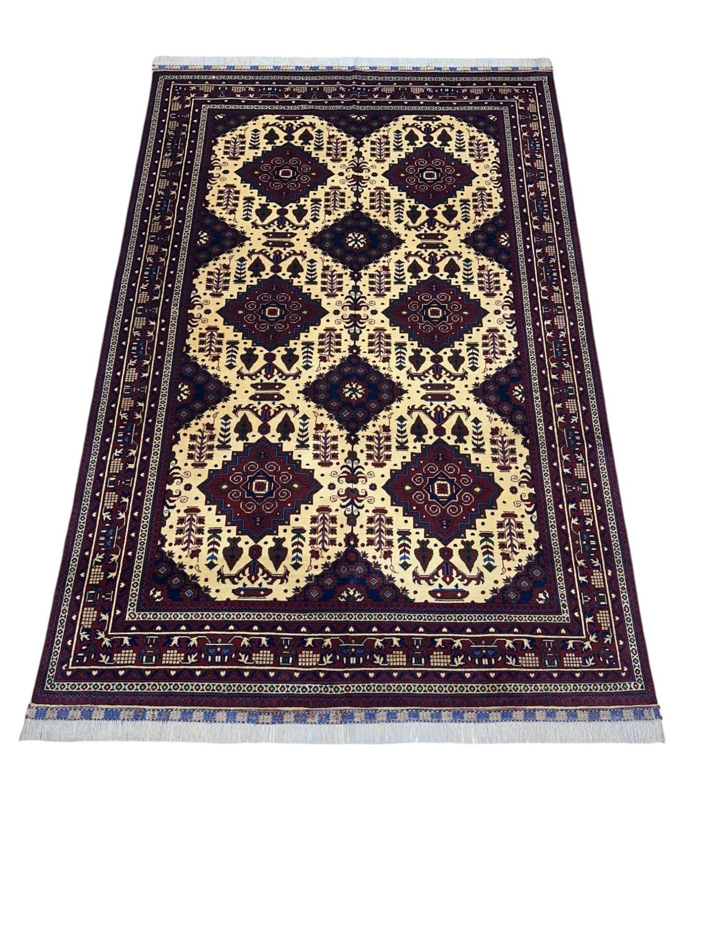 Hand-Knotted Afghani Zerkhaki Wool Rug – 6’6″  x  9’8″ - Nuvé