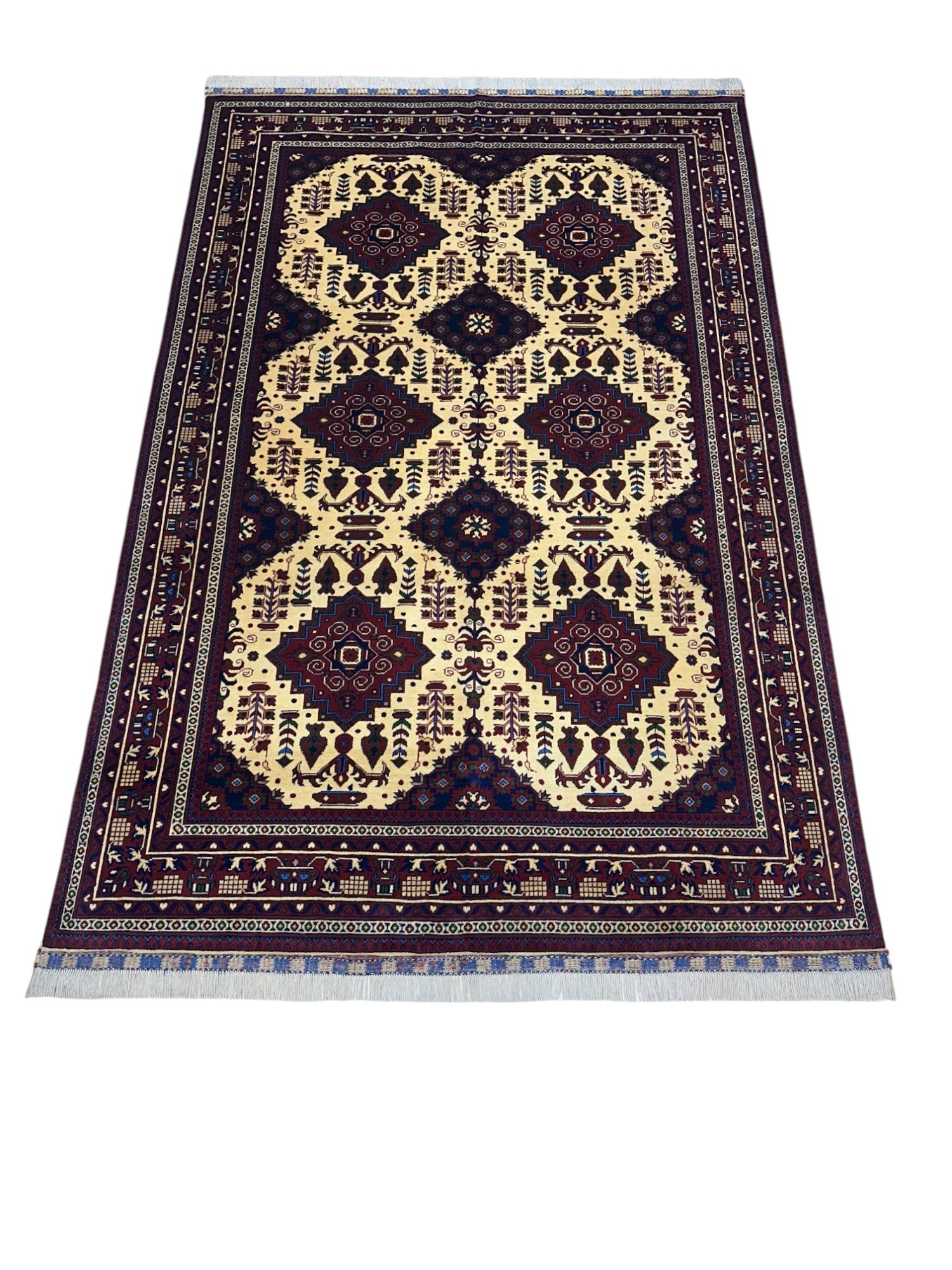 Hand-Knotted Afghani Zerkhaki Wool Rug – 6’6″  x  9’8″ - Nuvé