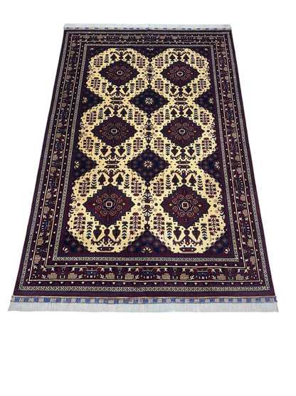 Hand-Knotted Afghani Zerkhaki Wool Rug – 6’6″  x  9’8″ - Nuvé