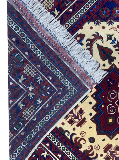 Hand-Knotted Afghani Zerkhaki Wool Rug – 6’6″  x  9’8″ - Nuvé