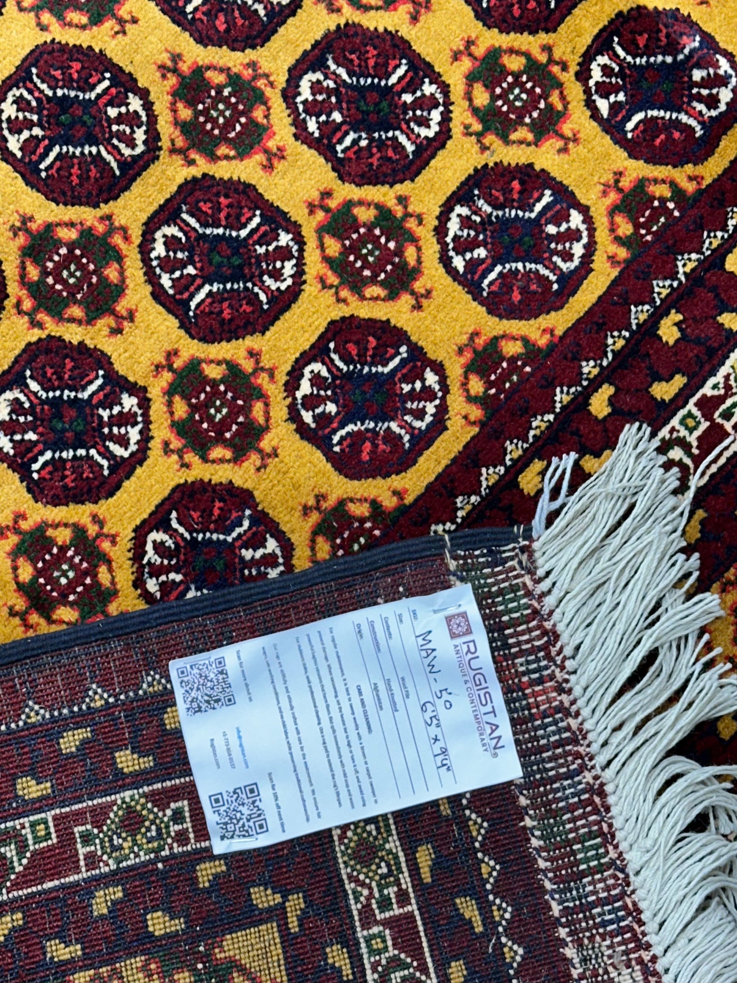 Hand-Knotted Afghani Mawri Wool Rug – 6’5″  x  9’4″ - Nuvé