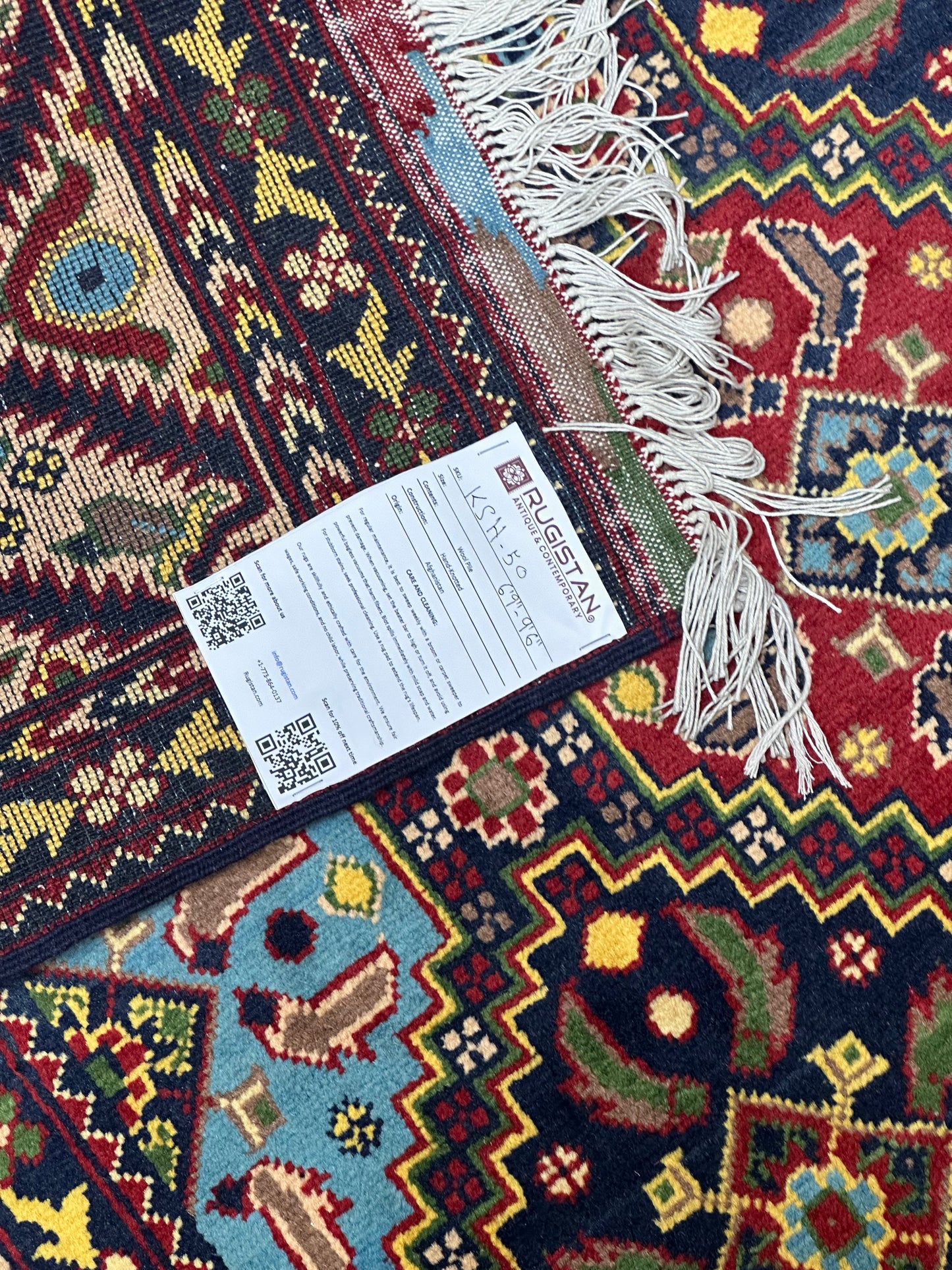 Hand-Knotted Afghani Kashi Wool Rug – 6’9″  x  9’6″ - Nuvé