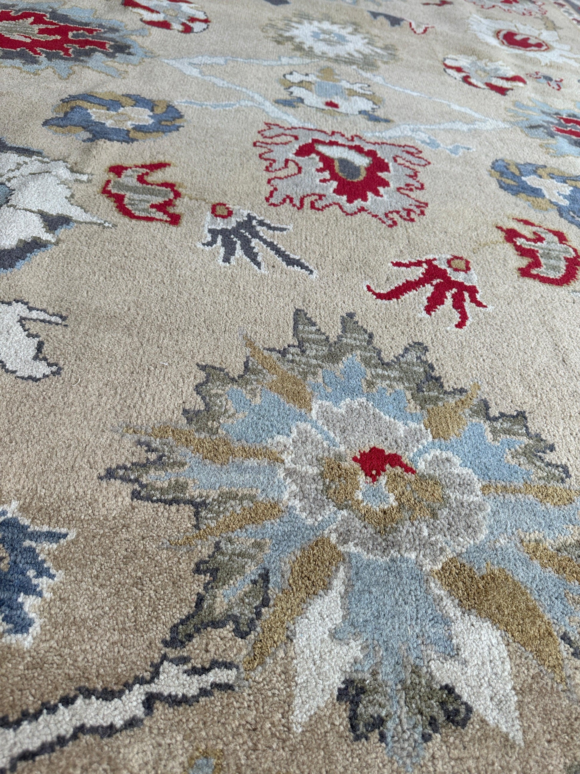 Hand Knotted Oushak Traditional Wool Rug, Living Room 9 x 12 Rug - Nuvé