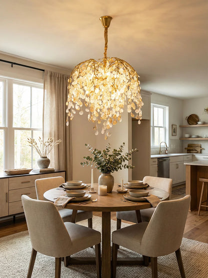 Idyllic Glass Leaves Chandelier - Nuvé
