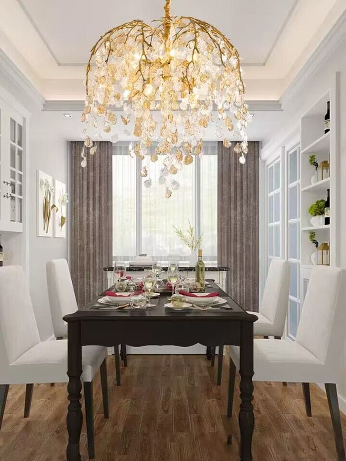 Idyllic Glass Leaves Chandelier - Nuvé