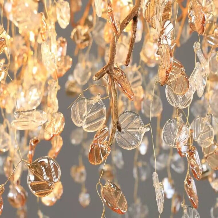 Idyllic Glass Leaves Chandelier - Nuvé