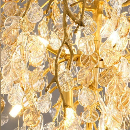 Idyllic Glass Leaves Chandelier - Nuvé