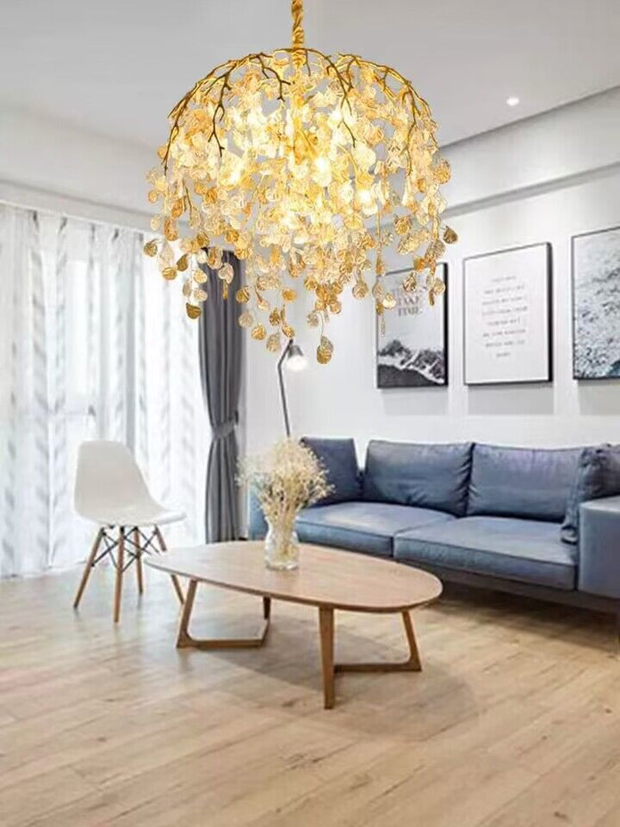 Idyllic Glass Leaves Chandelier - Nuvé