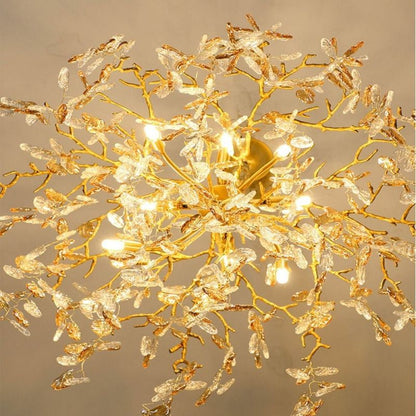 Idyllic Glass Leaves Chandelier - Nuvé
