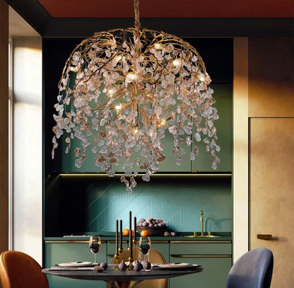 Idyllic Glass Leaves Chandelier - Nuvé