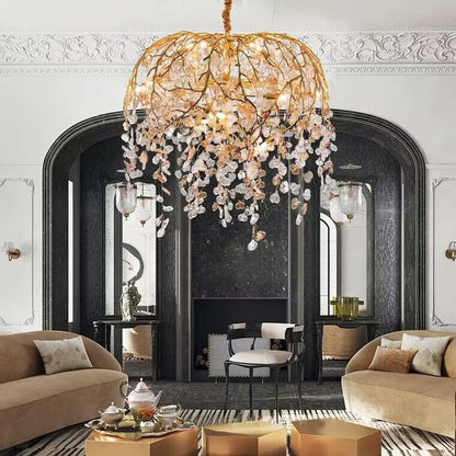 Idyllic Glass Leaves Chandelier - Nuvé