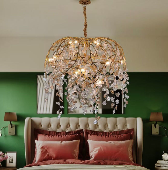 Idyllic Glass Leaves Chandelier - Nuvé