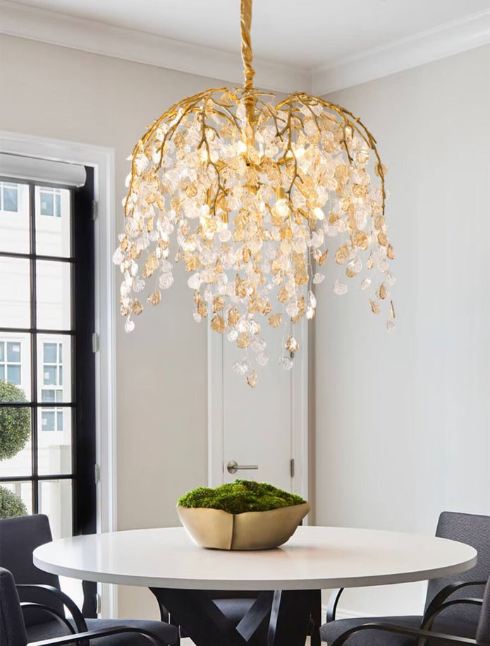 Idyllic Glass Leaves Chandelier - Nuvé