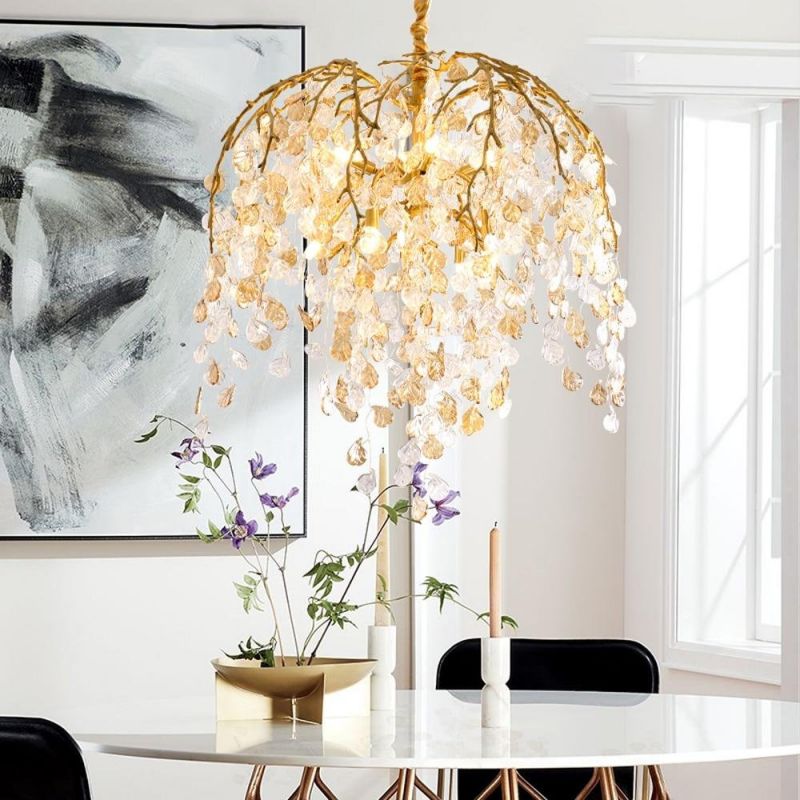 Idyllic Glass Leaves Chandelier - Nuvé
