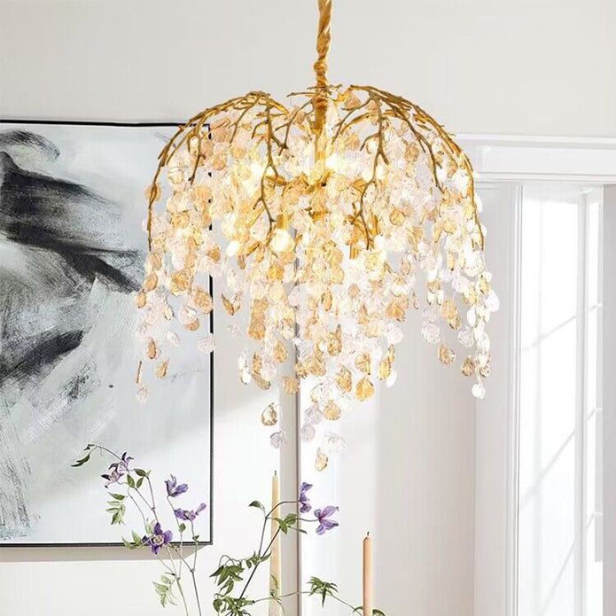 Idyllic Glass Leaves Chandelier - Nuvé