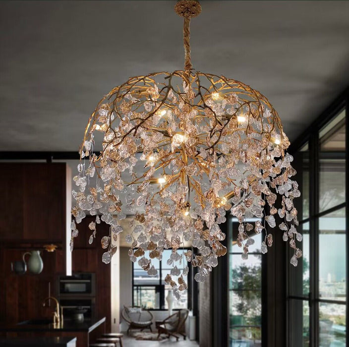 Idyllic Glass Leaves Chandelier - Nuvé