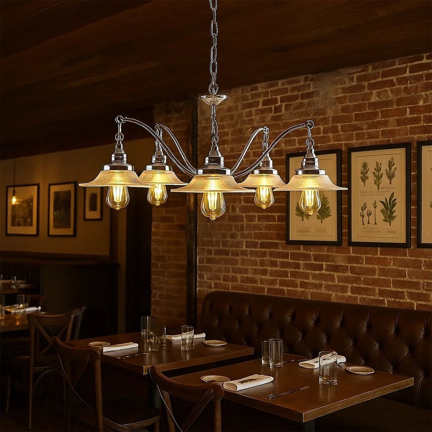 Farmhouse Glass Chandelier - Nuvé