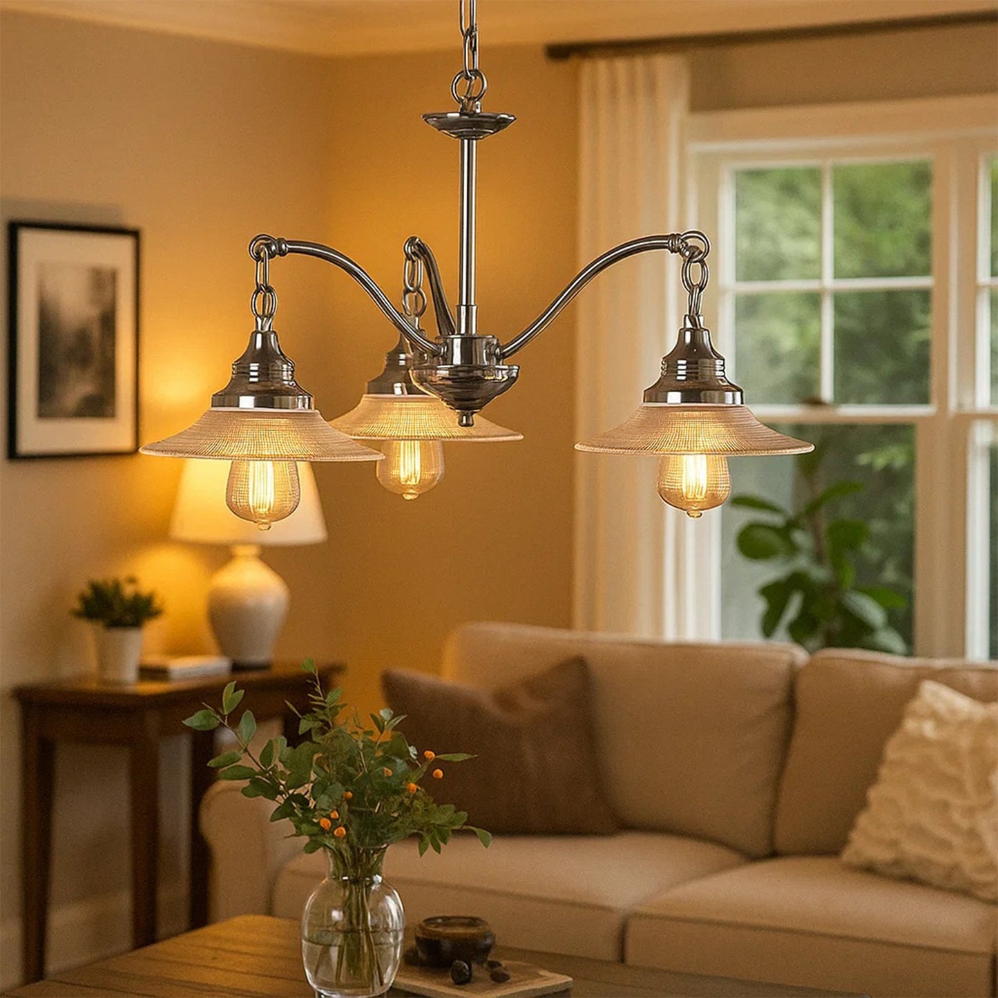 Farmhouse Glass Chandelier - Nuvé