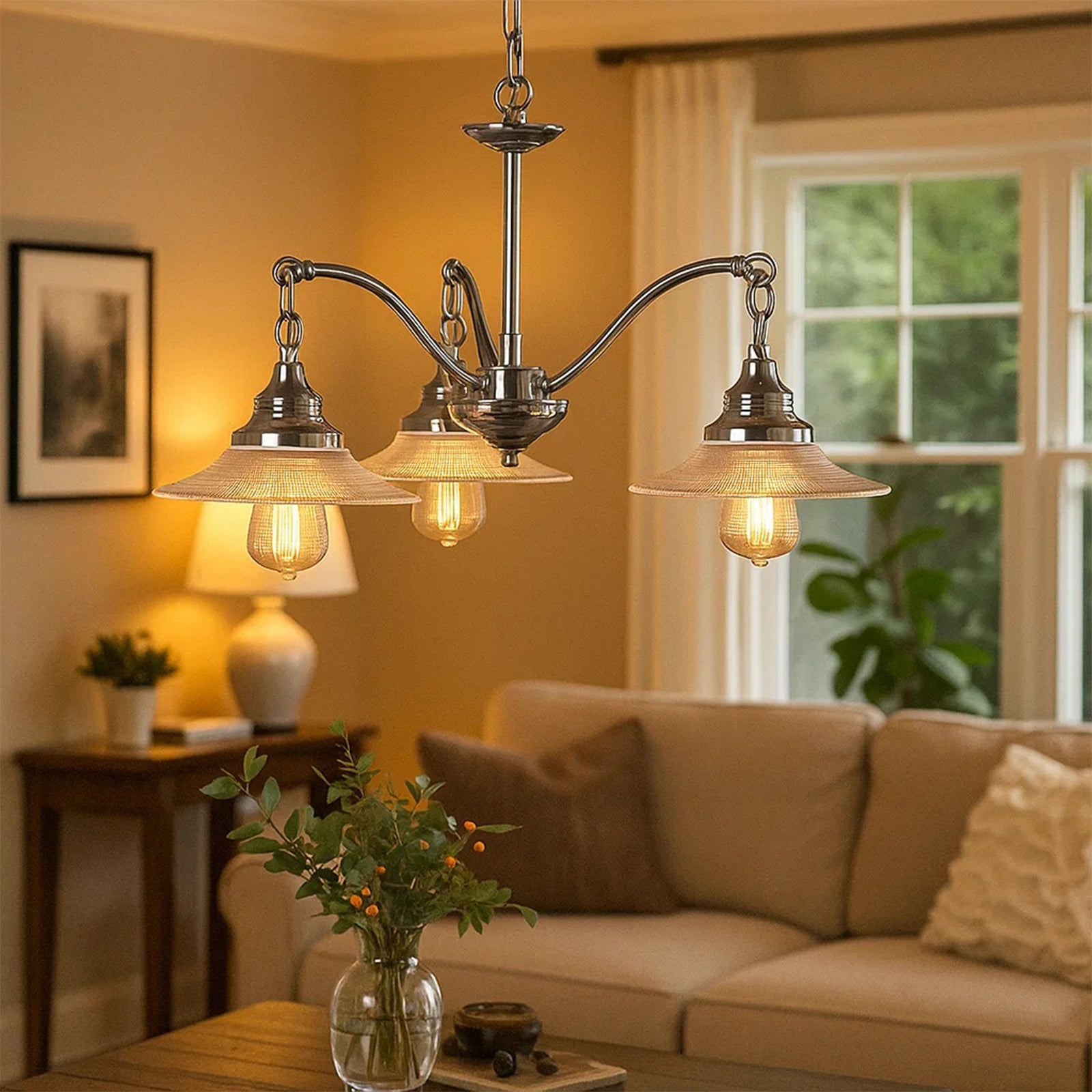 Farmhouse Glass Chandelier - Nuvé