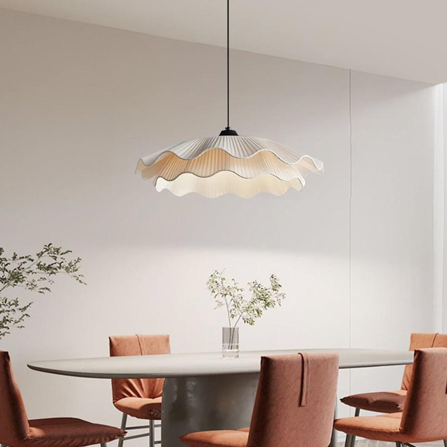 Korewolamp Isabella flower pendant light with a delicate floral design and soft white glow, ideal for elegant indoor lighting.