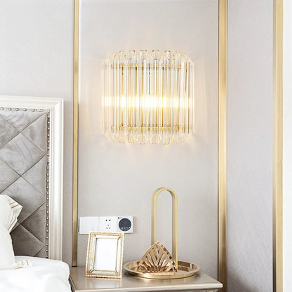Modern Crystal Rod Brass Wall Sconce - Nuvé