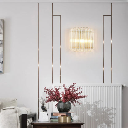 Modern Crystal Rod Brass Wall Sconce - Nuvé