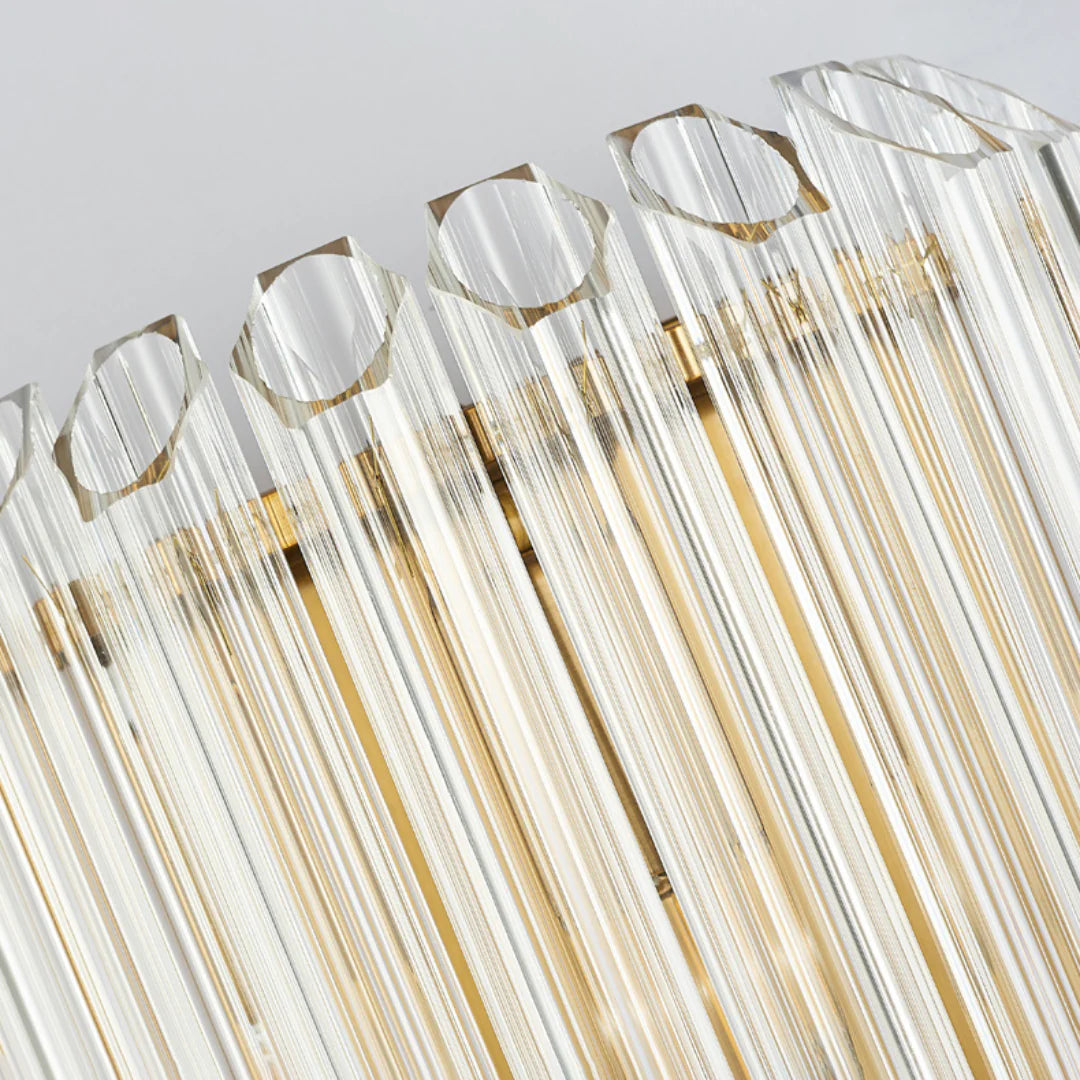 Modern Crystal Rod Brass Wall Sconce - Nuvé