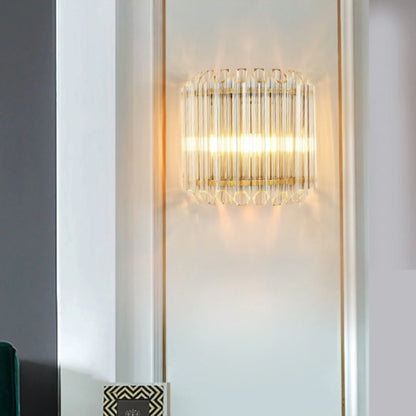Modern Crystal Rod Brass Wall Sconce - Nuvé