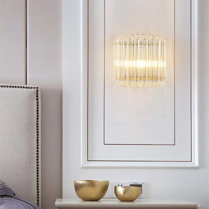 Modern Crystal Rod Brass Wall Sconce - Nuvé