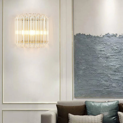 Modern Crystal Rod Brass Wall Sconce - Nuvé
