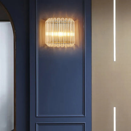 Modern Crystal Rod Brass Wall Sconce - Nuvé