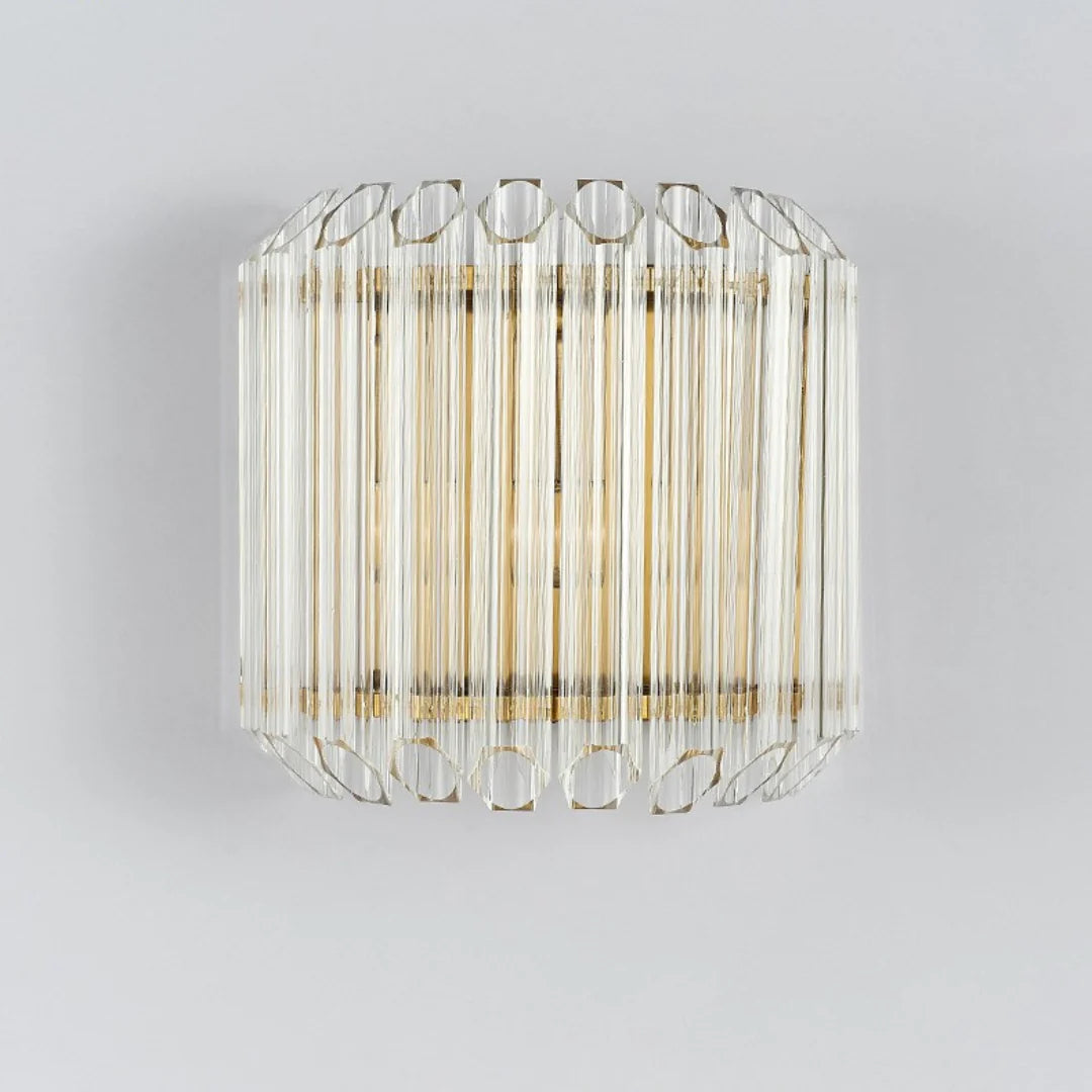 Modern Crystal Rod Brass Wall Sconce - Nuvé
