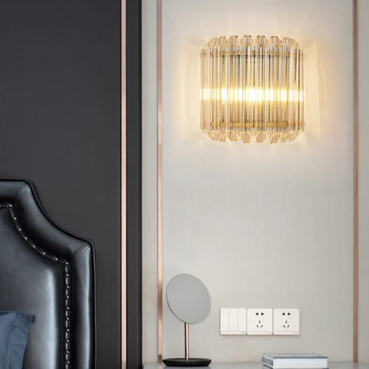 Modern Crystal Rod Brass Wall Sconce - Nuvé