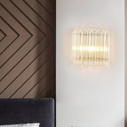 Modern Crystal Rod Brass Wall Sconce - Nuvé