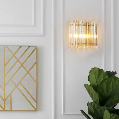 Modern Crystal Rod Brass Wall Sconce - Nuvé