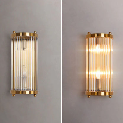 Korewolamp Jadssox crystal column wall light featuring a sleek design with clear glass and modern wall-mounted fixture.