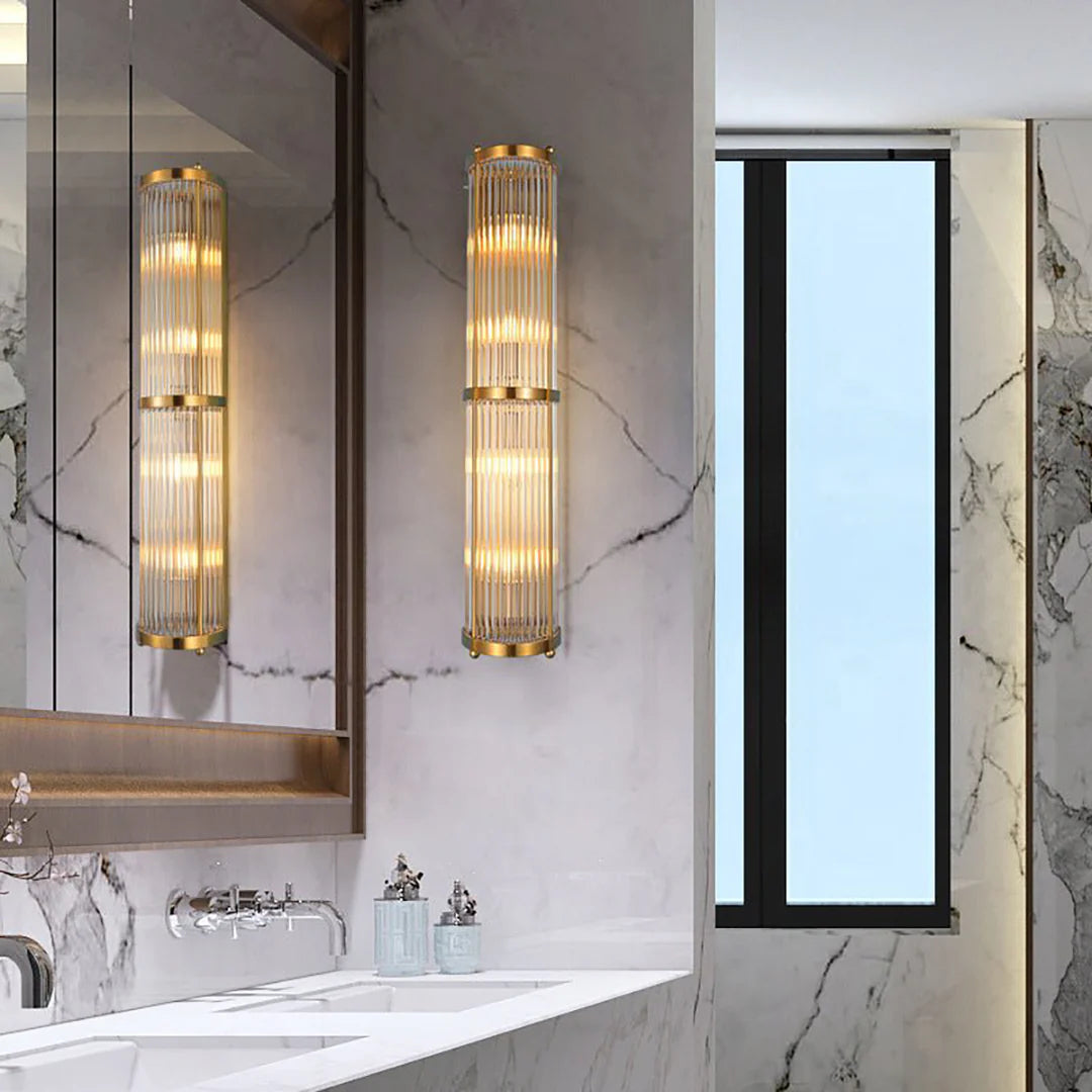 Korewolamp Jadssox crystal column wall light with elegant glass design and modern wall lamp style.