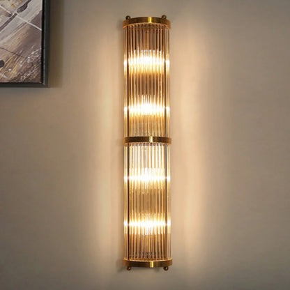 Korewolamp Jadssox crystal column wall light, modern wall lamp with clear crystal accents and sleek design for interior lighting.
