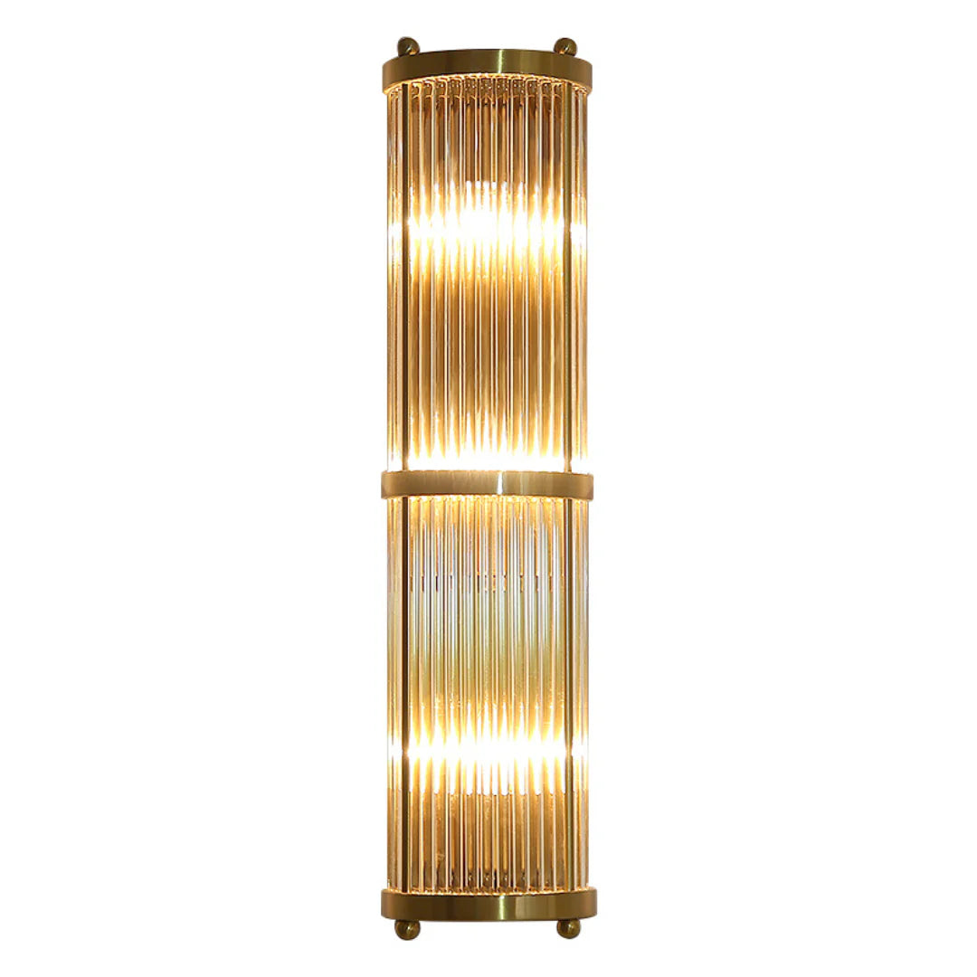 Korewolamp Jadssox crystal column wall light featuring a sleek modern design with a glass crystal column and wall mount.