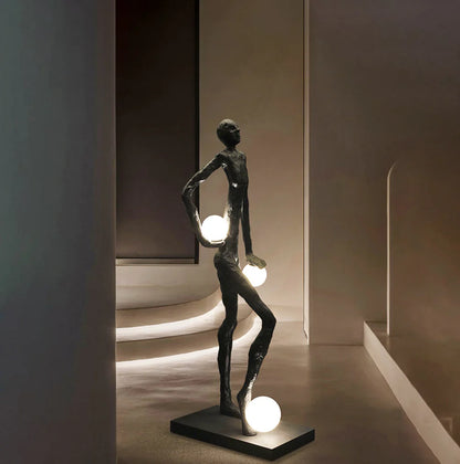 Kicking Ball Sculpture Character Floor Lamp - Nuvé