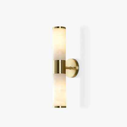 Alabaster Lampatron cylindrical wall lamp by korewolamp, featuring a smooth marble finish and modern wall-mounted design.