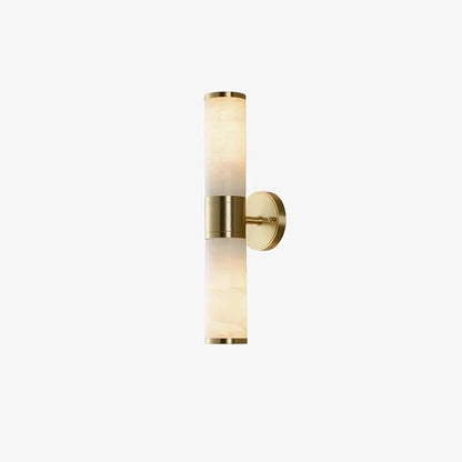 Alabaster Lampatron cylindrical wall lamp by korewolamp, featuring a sleek marble finish and modern wall-mounted design.