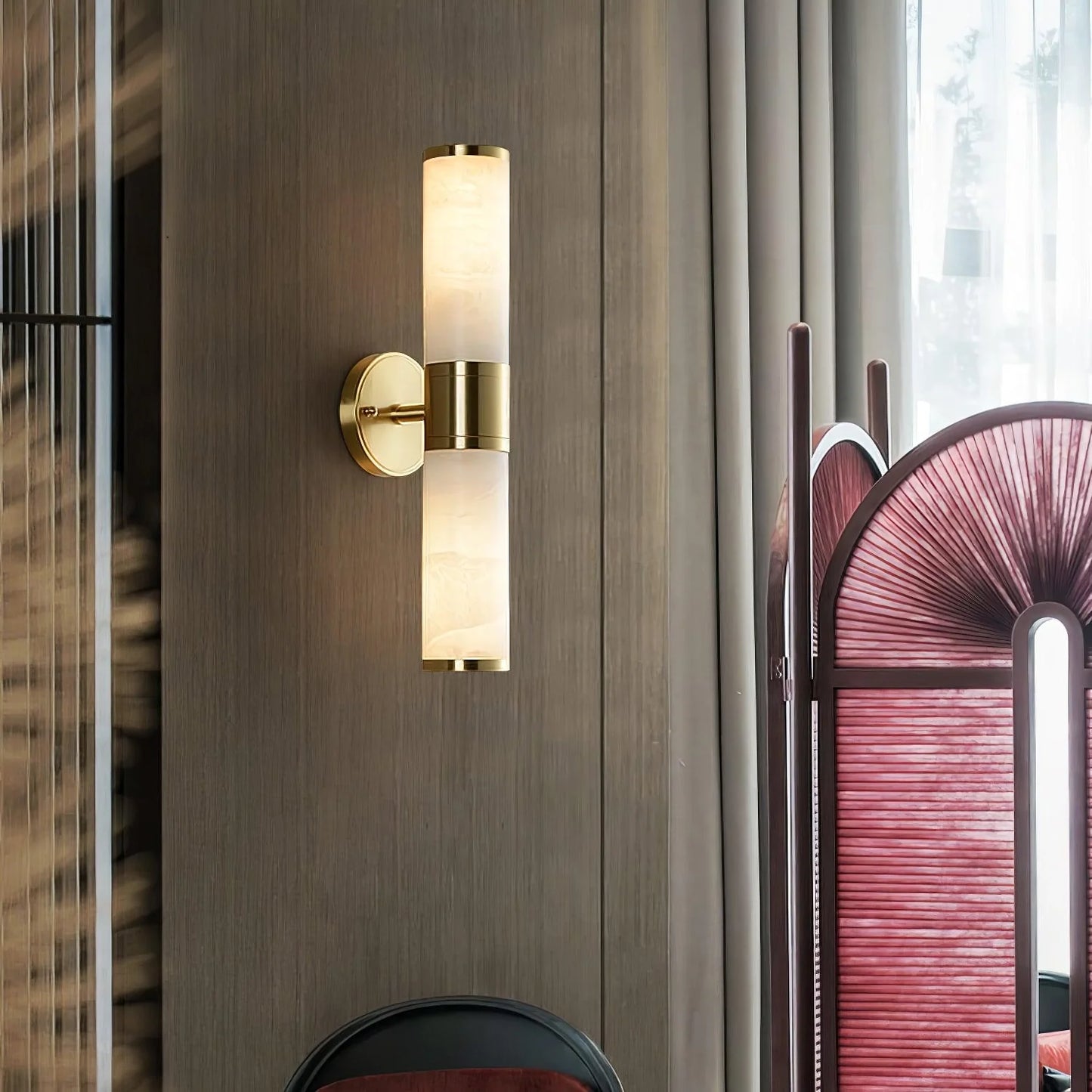 Alabaster Lampatron Cylindrical Wall Lamp - Nuvé