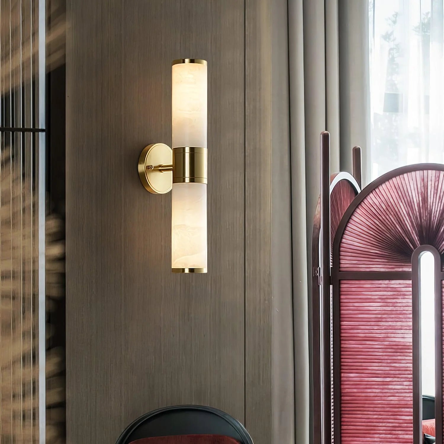 Alabaster Lampatron Cylindrical Wall Lamp - Nuvé