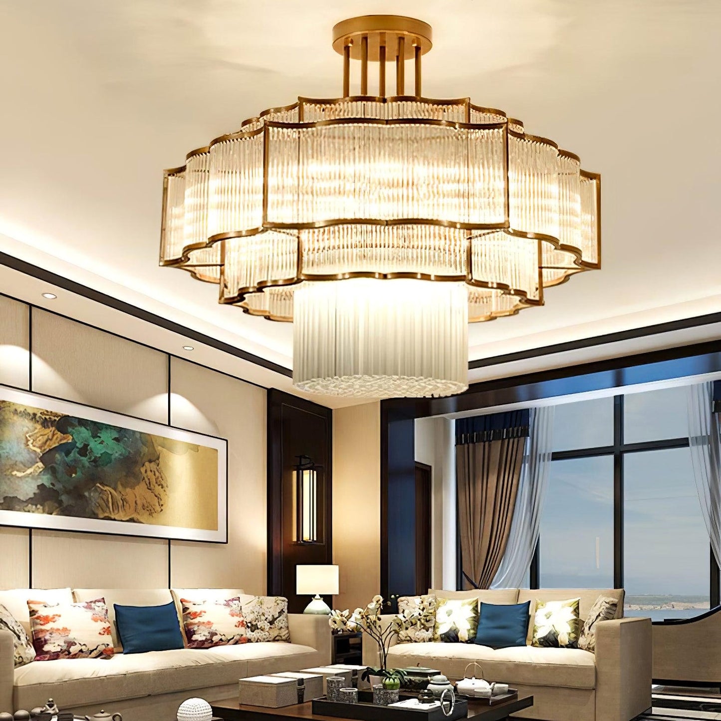 Layered Crystal Ceiling Light - Nuvé