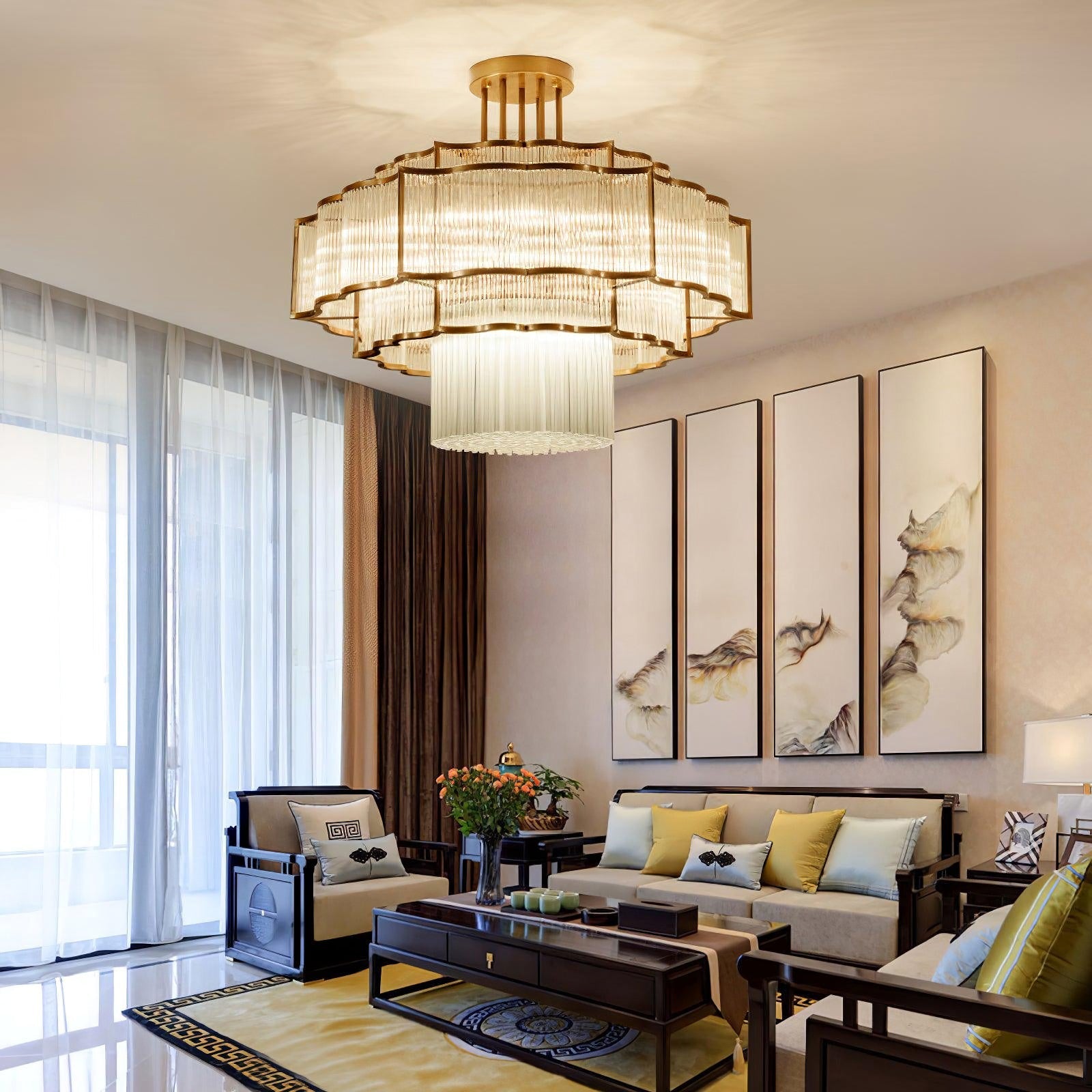 Layered Crystal Ceiling Light - Nuvé