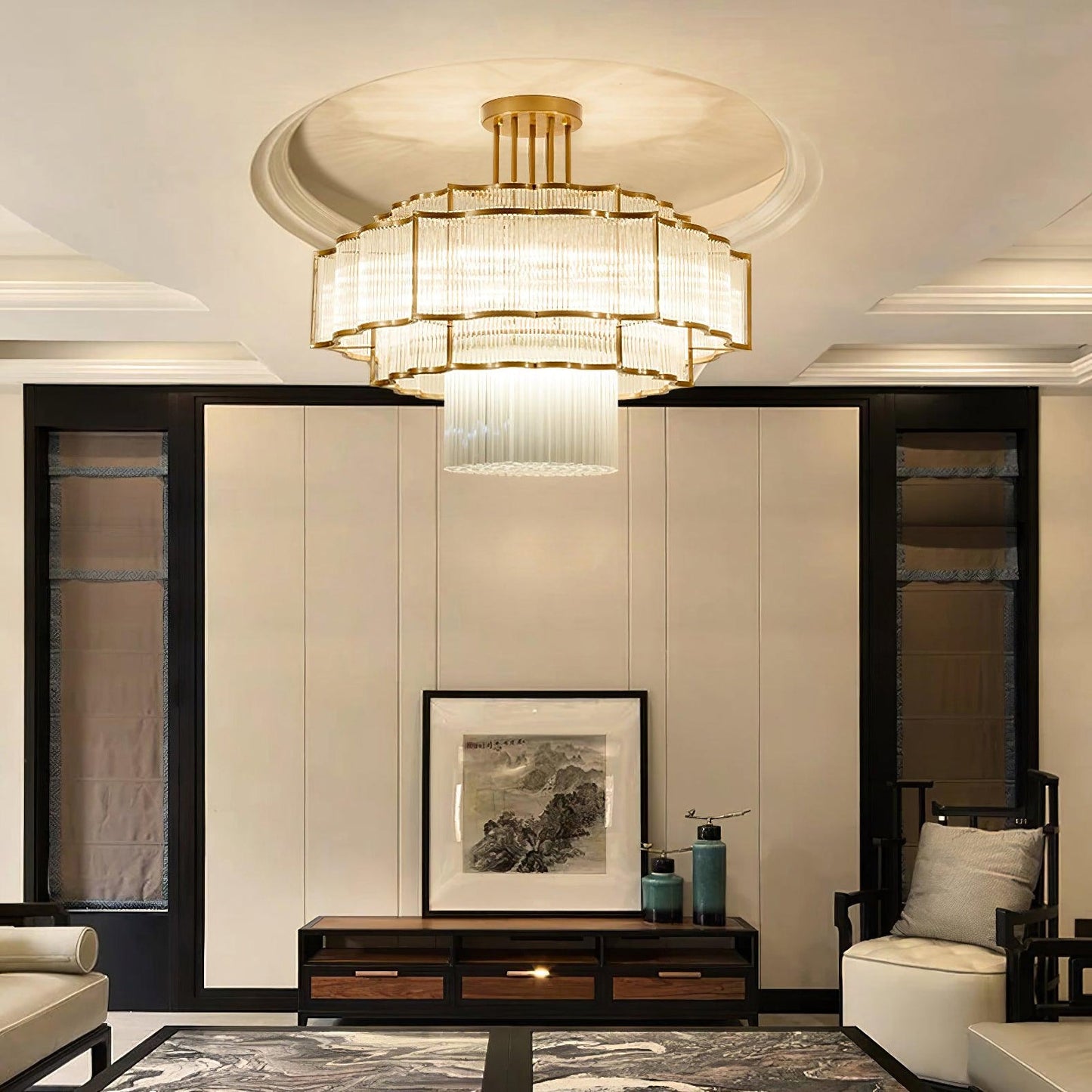 Layered Crystal Ceiling Light - Nuvé
